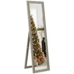 HOMCOM Full Length Mirror Farmhouse Wall Mirror Hanging Freestanding Grey