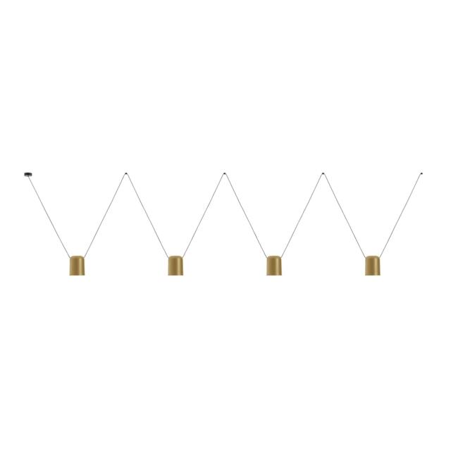 Attic Decorative Hanging Ceiling Pendant Matt Black Painted Gold 4x E27 / 175cm x 800cm - Special Offer