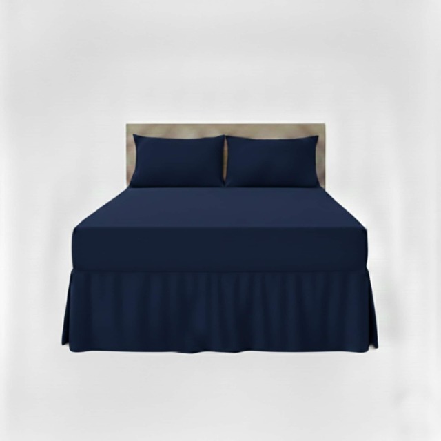Fitted Valance Bed Sheet Polycotton Mattress Cover And Frill Easy Care Blue King