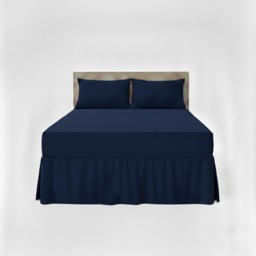 Fitted Valance Bed Sheet Polycotton Mattress Cover And Frill Easy Care Blue King