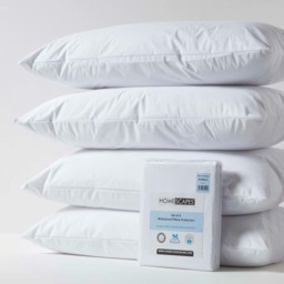 Homescapes Waterproof Pillow Protectors - 40 x 80 cm - Pack of 4 White