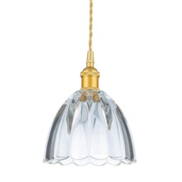Wilshire Dome Pendant Light Satin Gold with Decorative Glass