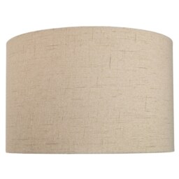 "Contemporary and Sleek Taupe Textured 14"" Linen Fabric Drum Lamp Shade 60w Max Cream Taupe 1"