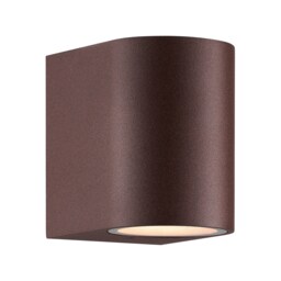 Nordlux Dion Outdoor Wall Light Brown Aluminium Solar GU10 Sensor Dark Sky - Mains Powered, IP44 Brown Rusty