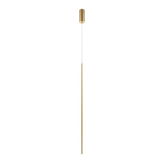 Halo Modern Long Slim Pendant Ceiling Light Brass 1100lm White Shade