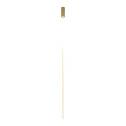 Halo Modern Long Slim Pendant Ceiling Light Brass 1100lm White Shade