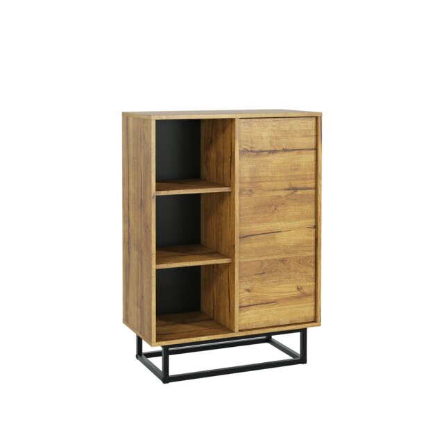 Sideboard Cabinet 70cm – Oak Matt with Black Frame Multi Oak