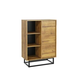 Sideboard Cabinet 70cm – Oak Matt with Black Frame Multi Oak