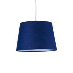 Navy Blue Cotton 23cm Tapered Cylinder Pendant or Lamp Shade Blue Medium 1
