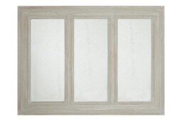 Orsina 3 Section Ash Wood Frame Wall Mirror, Luxurious Triptych Wall Mirror, Weathered Gold Finish 3-Panel Mirror