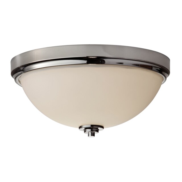 Malibu 2 Light Bathroom Flush Mount Ceiling Light Polished Chrome IP44, E27