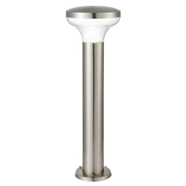 Roko Outdoor Coastal Bollard Light, Marine Grade Brushed Stainless Steel IP44, GU10