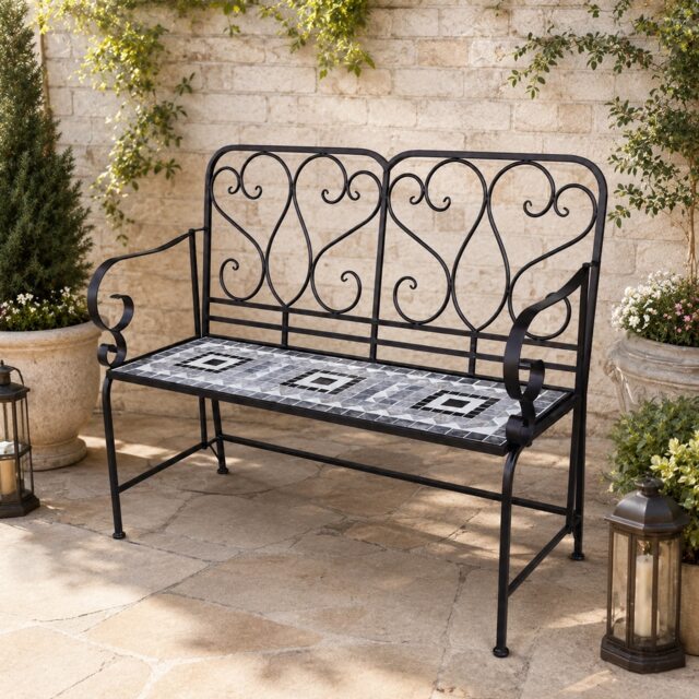 Oasis Mosaic 2 Seater Garden Bench - Outdoor Patio Seat
