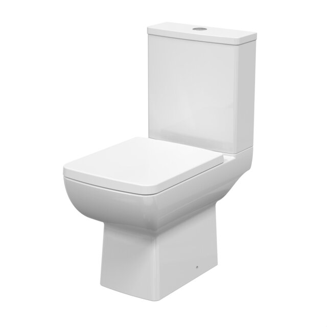 Balterley Grindon Contemporary Square Compact Rimless Toilet Pan and Cistern - 800 x 363 x 615mm