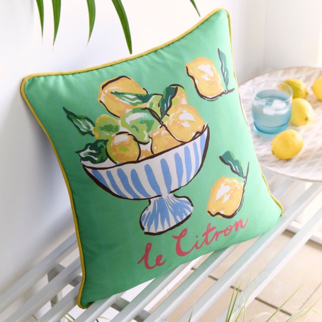 Fusion Lemon Fruit Bowl Outdoor Cushion Cover Multi