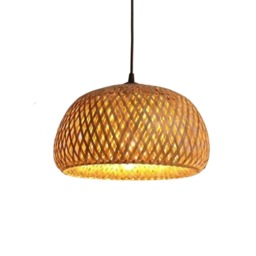 Rattan Woven Wicker Boho Rattan Ceiling Light Pendant Shade Natural Brown Brown