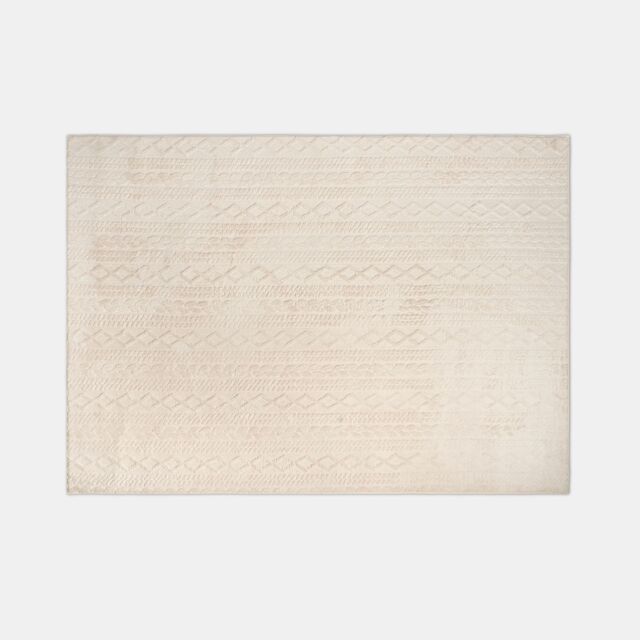 OHS Cable Knit Rug Non Slip Jacquard Floor Carpet Hallway Runner - 160 x 230cm