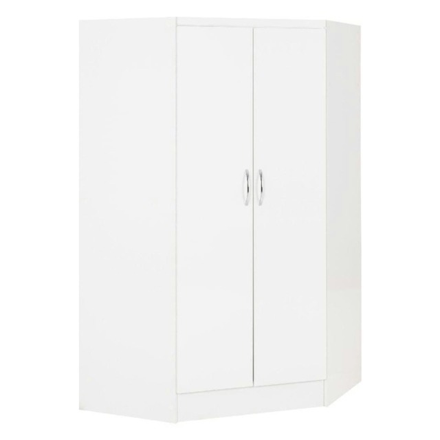 Nevada 2 Door Corner Wardrobe White