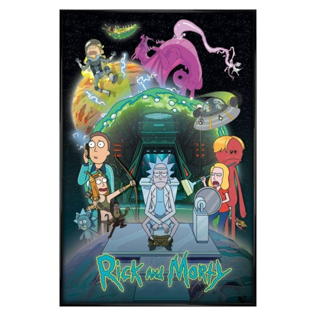 Gloss Black Framed Rick and Morty (Toilet Adventure) Maxi Poster Multi