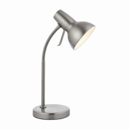Amalfi LED 1 Light Table Lamp Satin Nickel, Gloss White Paint, GU10