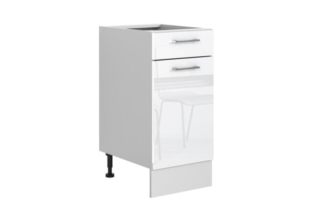 Kitchen Drawer Unit 400mm Base Cabinet White Gloss Cupboard Modern Storage Narrow Slimline Fitted Kitchen Ella