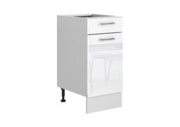 Kitchen Drawer Unit 400mm Base Cabinet White Gloss Cupboard Modern Storage Narrow Slimline Fitted Kitchen Ella
