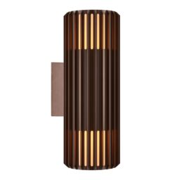Nordlux Aludra Outdoor Wall Light Brown Aluminium Solar E27 Sensor Coastal/Marine Safe - Mains Powered, IP54