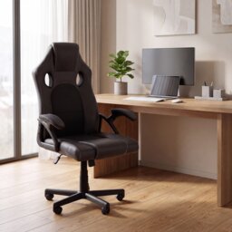 Vida Designs Coma Racing Gaming Office Chair Computer Desk Table Chair, Black