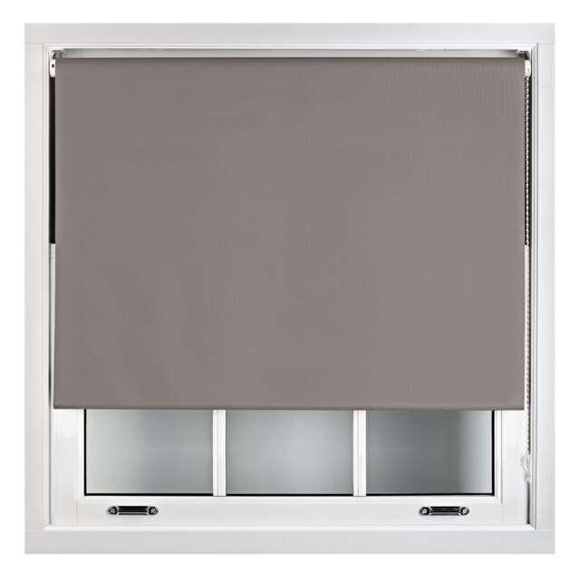 FURNISHED Grey Roller Blackout Made to Measure Insulated Easy Fit Window Blinds Grey Dark Grey