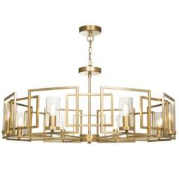 Bowi Cylindrical Ceiling Pendant Lamp Gold, 8 Light, E14
