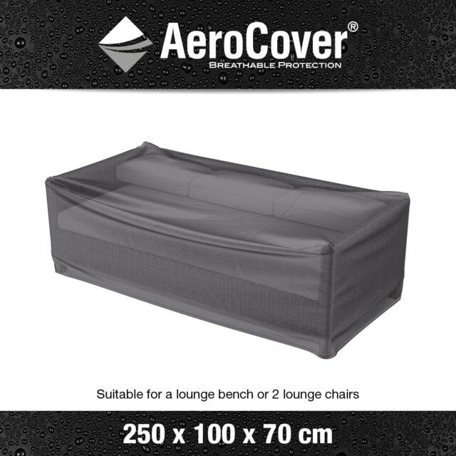 Platinum AeroCover Waterproof and Breathable Ripstop Polyester Outdoor Bench Cover W250 x D100 x H70 cm