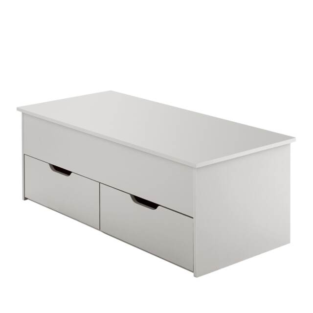 Wooden Coffee Table With Lift Up Top and 2 Large Storage Drawers Bruges White