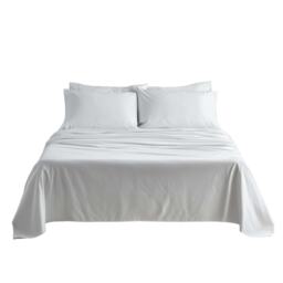 Luxury 400TC Sateen Soft Touch Hotel Quality Flat Sheet Bed Linen White King