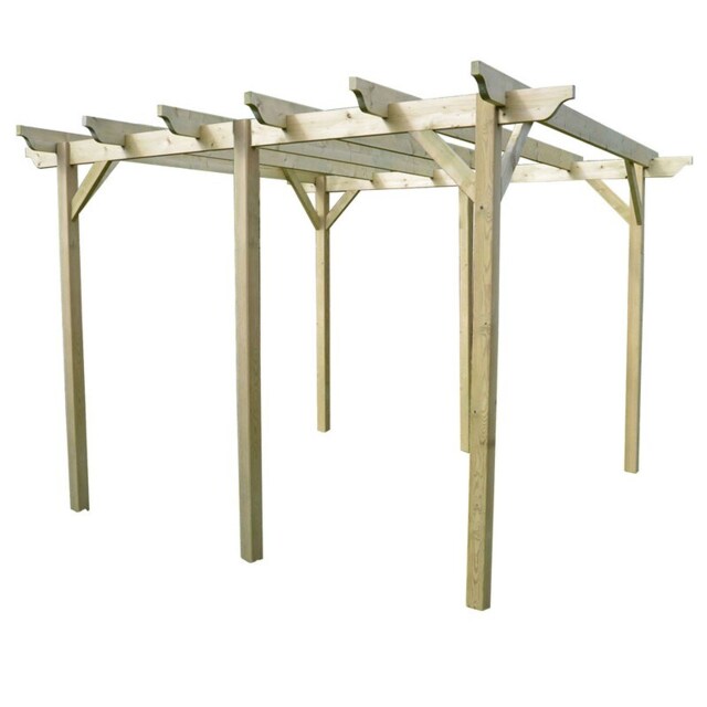 Garden Pergola 6 Posts - Wood - L180 x W480 x H270 cm - Light Green