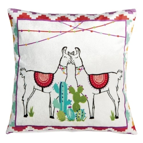 Happy Llamas Cushion Cover with Cusion Pads (43x43 cm) Multi Multi 43 x 43 cm 1
