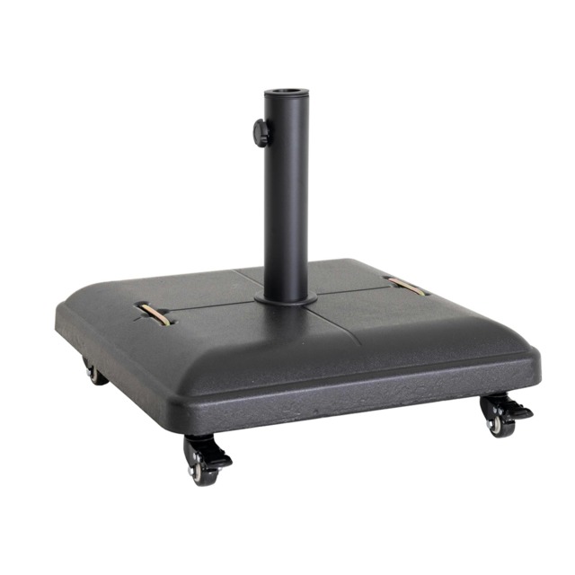 Charles Bentley 37.5Kg Square Concrete Parasol Base Umbrella Stand With Wheels