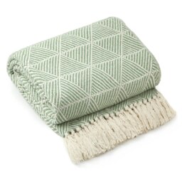 Zahra Pistachio Blanket/Throw Green