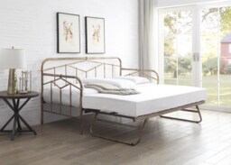 Axton Single 3ft Day Bed Antique Bronze Metal Bed Frame Bronze Hand painted antique bronze finish Single