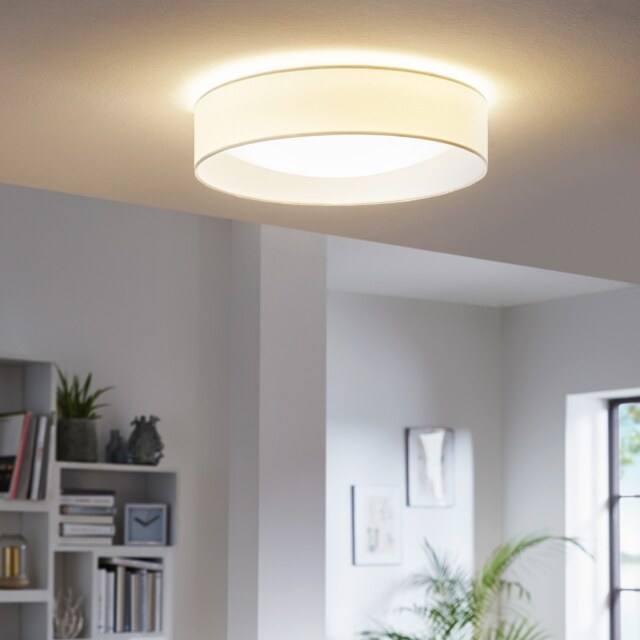 EGLO Pasteri White Fabric & Plastic LED Ceiling Light White