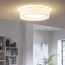 EGLO Pasteri White Fabric & Plastic LED Ceiling Light White
