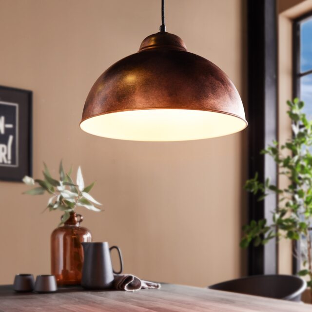 EGLO Truro 2 Antique Copper Steel Industrial Pendant Light
