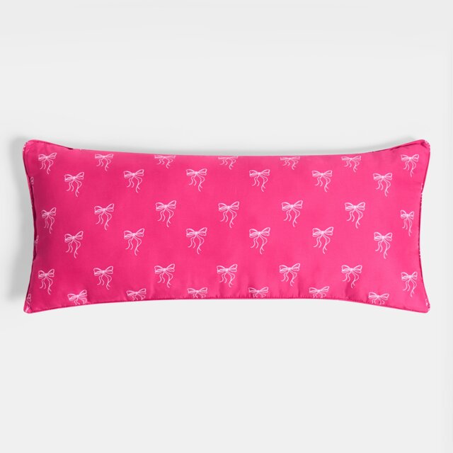 OHS Kids Bows Print Bolster Pillow Soft Back Support Filled Cushion