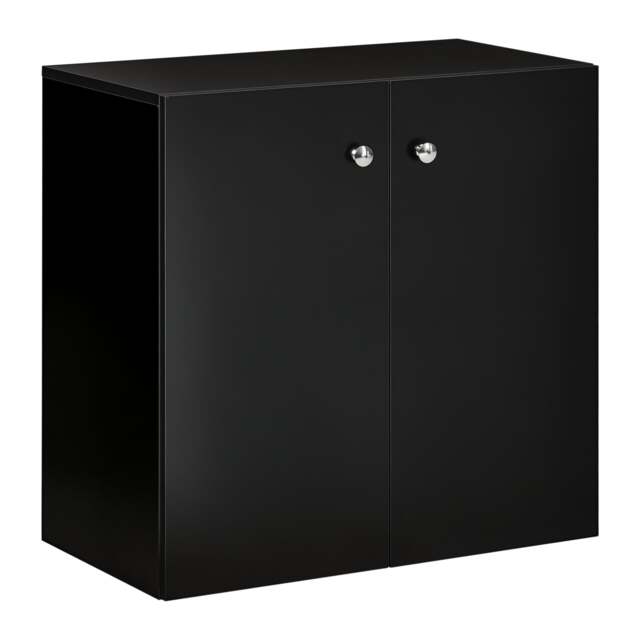 HOMCOM Storage Cabinet w Two Shelves Wooden Sideboard Freestanding Kitchen Cupboard Bookcase - Black