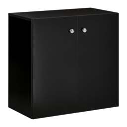 HOMCOM Storage Cabinet w Two Shelves Wooden Sideboard Freestanding Kitchen Cupboard Bookcase - Black
