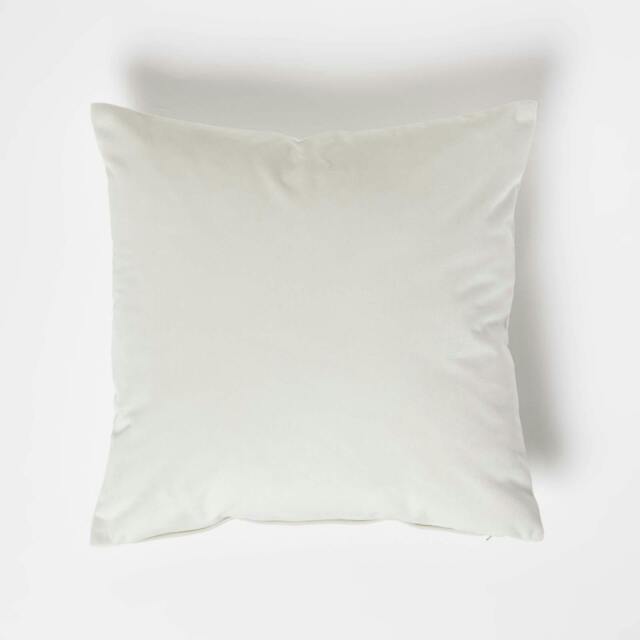 Homescapes Cream Velvet Cushion - 45 x 45 cm Cream 45 x 45 cm 1