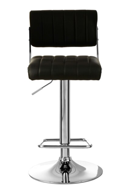 Orsina Black Channel Design Seat Bar Stool, Adjustable Height Kitchen Bar Stool, Footrest Swivel Barseat