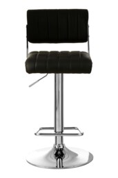 Orsina Black Channel Design Seat Bar Stool, Adjustable Height Kitchen Bar Stool, Footrest Swivel Barseat