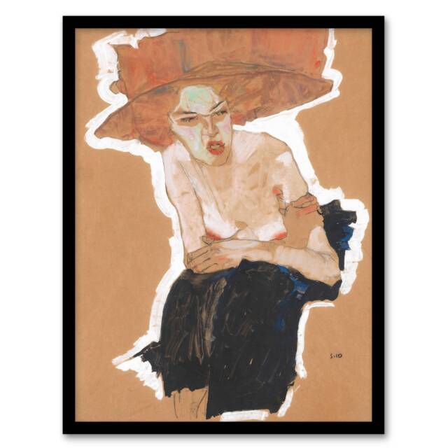 Egon Schiele Framed Wall Art Print The Malicious One Female Portrait Home Décor