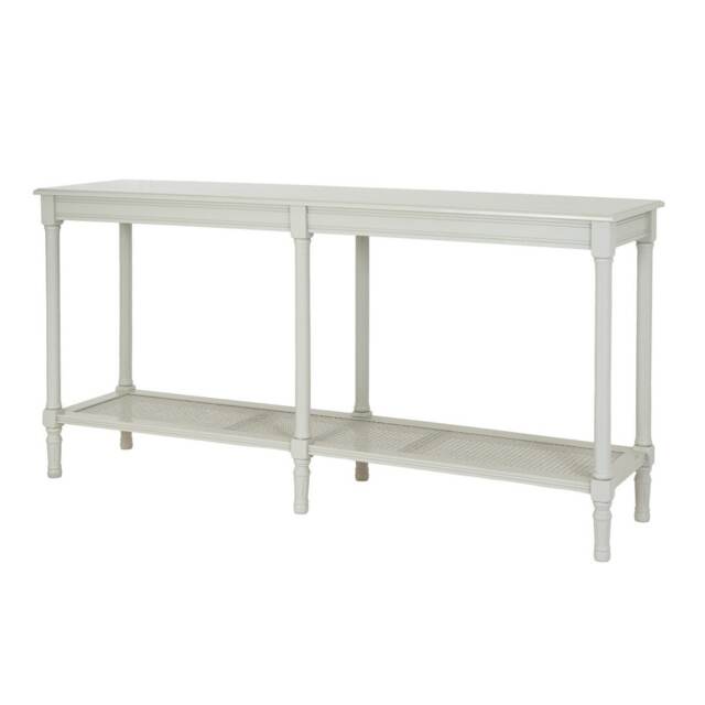 Belmont Rattan Collection Large Console Table - Wood - L40 x W160 x H80 cm - White