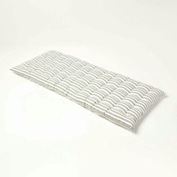 Homescapes Garden Bench Cushion Luxury 2 Seater Cotton Stripe Indoor Outdoor Seat Pad Grey 108 x 42 cm 1